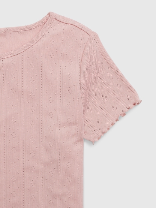2 of 8 showing, with the color pink standard of product Kids Recycled Pointelle PJ Set