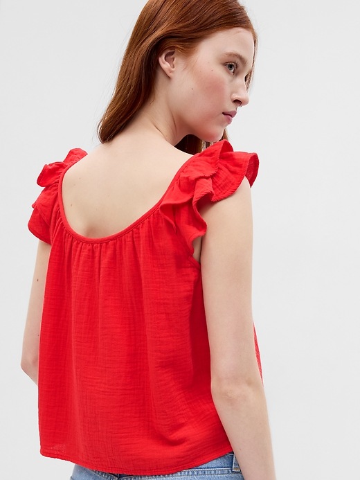 Tamia Asymmetric Top in Crinkle White