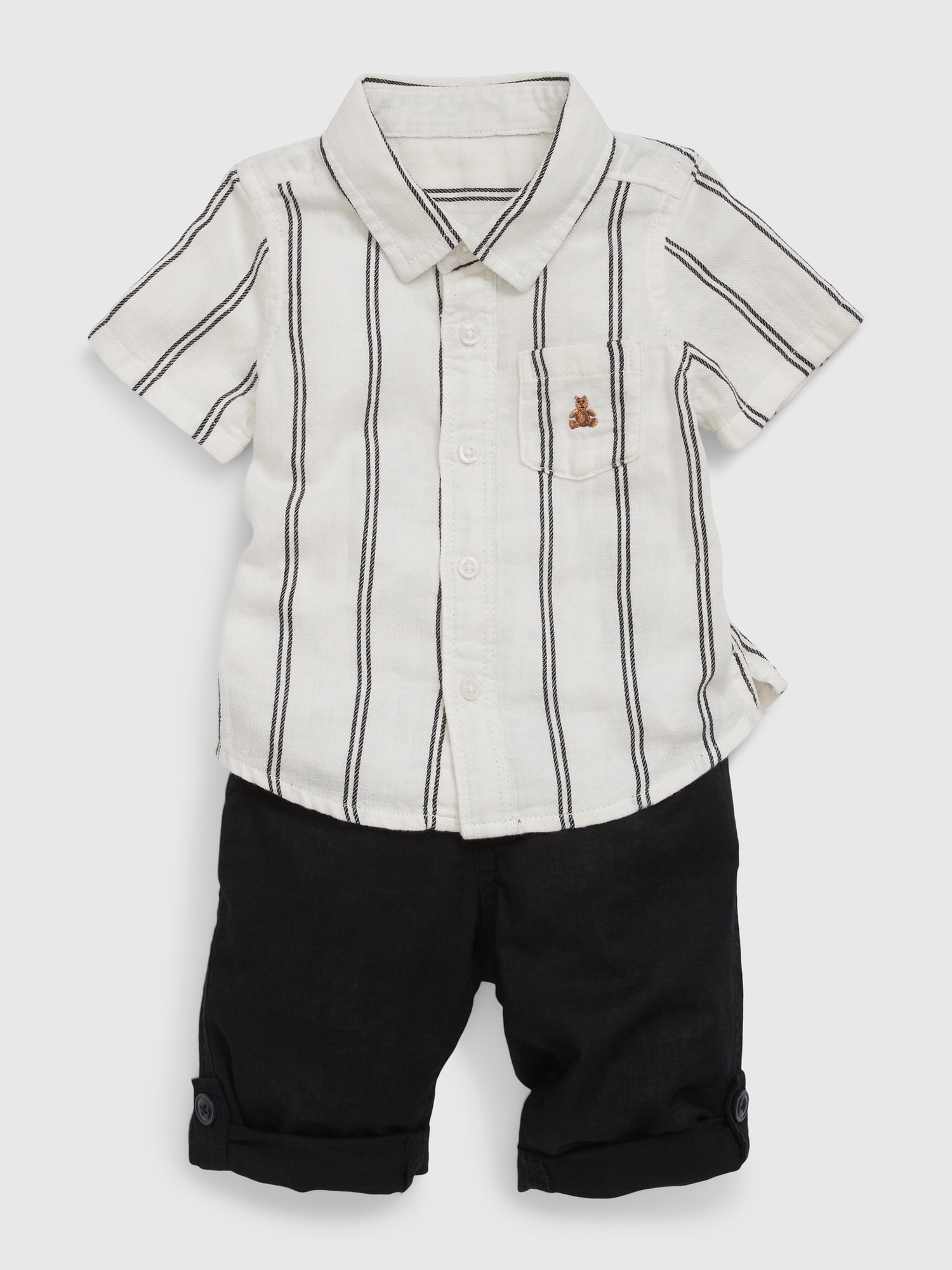 Baby LinenCotton Outfit Set Gap