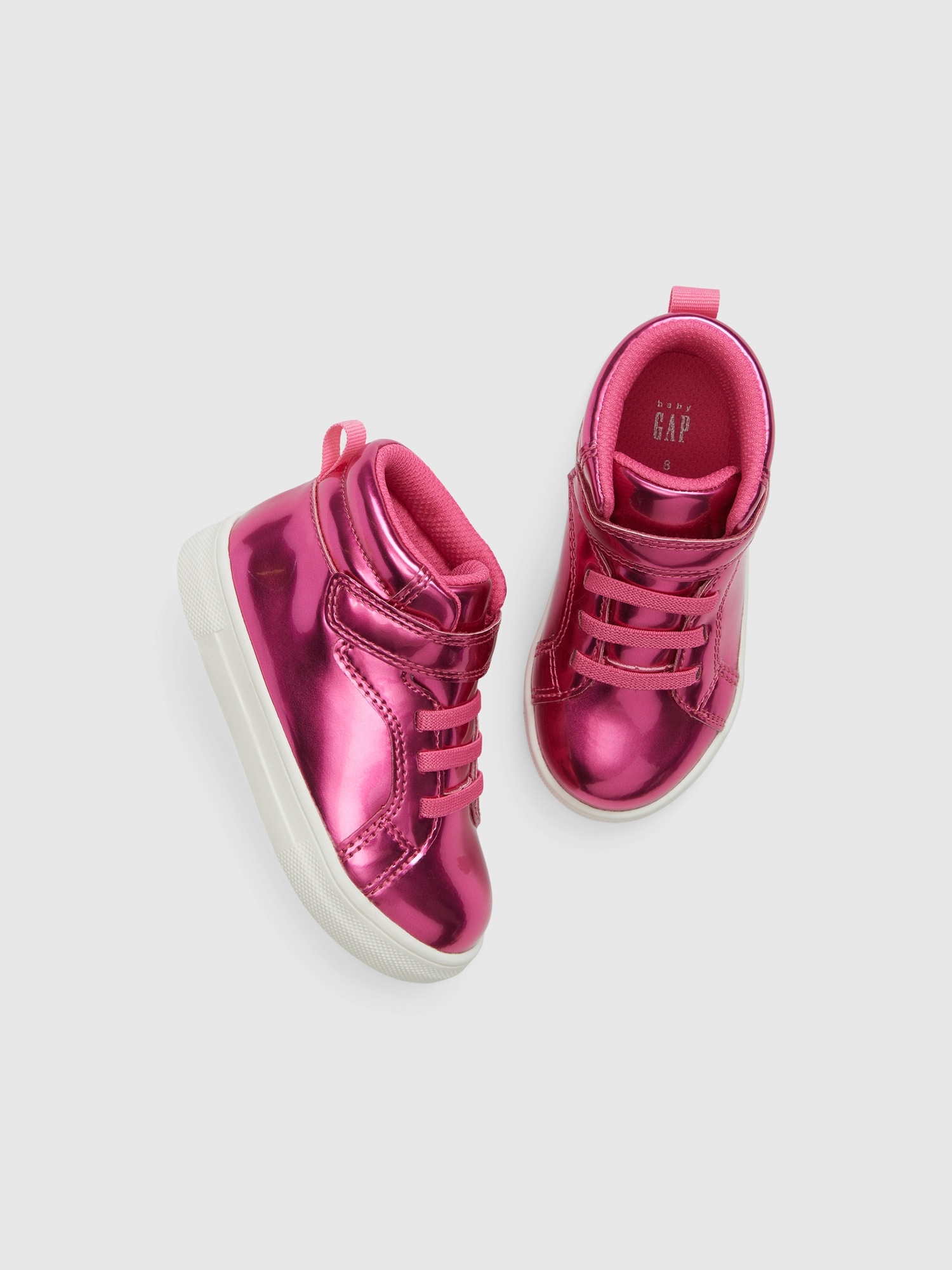 Gap Toddler Metallic High-Top Sneakers pink. 1