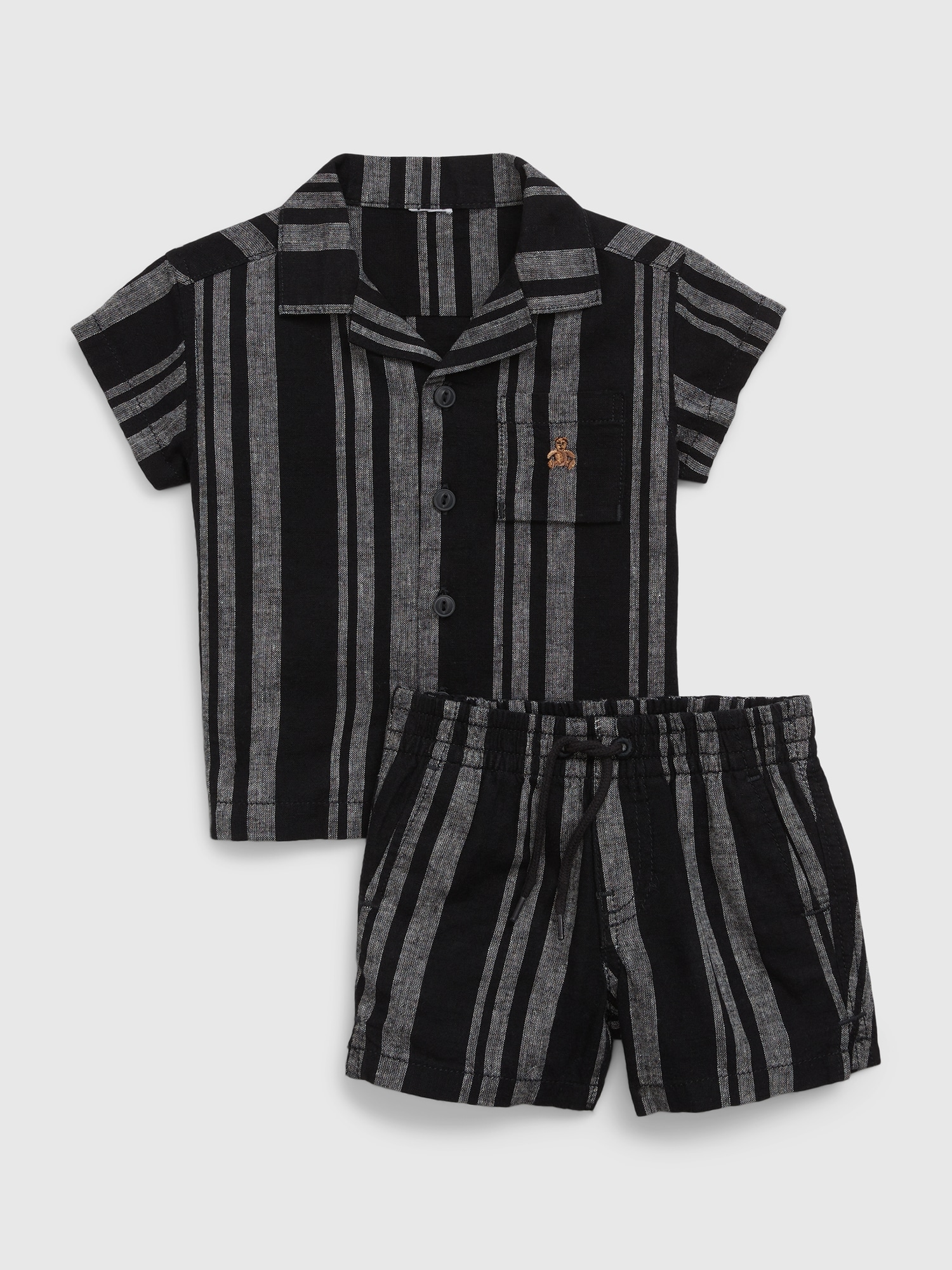 Baby LinenCotton Stripe Outfit Set Gap