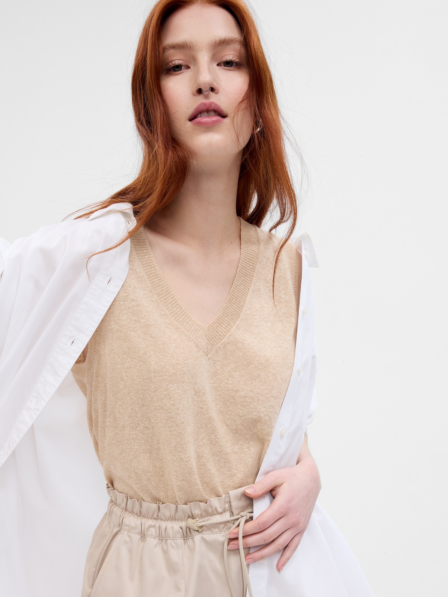 LinenBlend Sweater Vest Gap