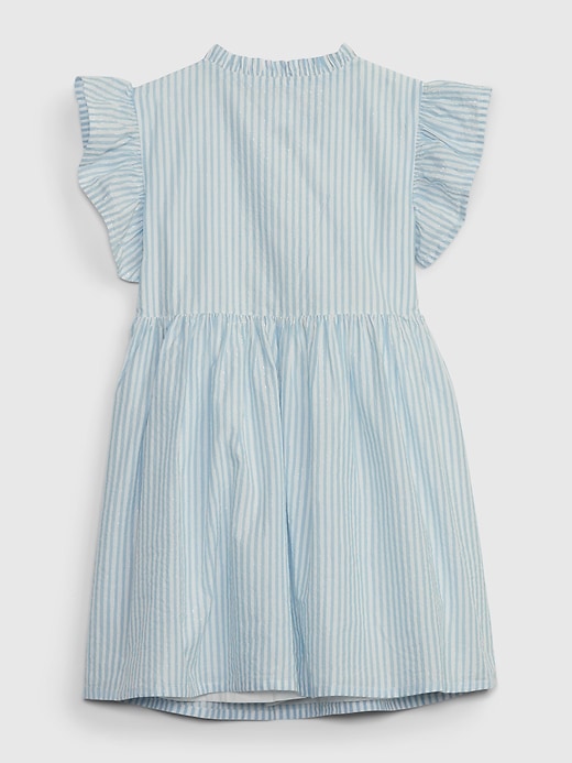 Image number 2 showing, Toddler Metallic Stripe Ruffle Dress