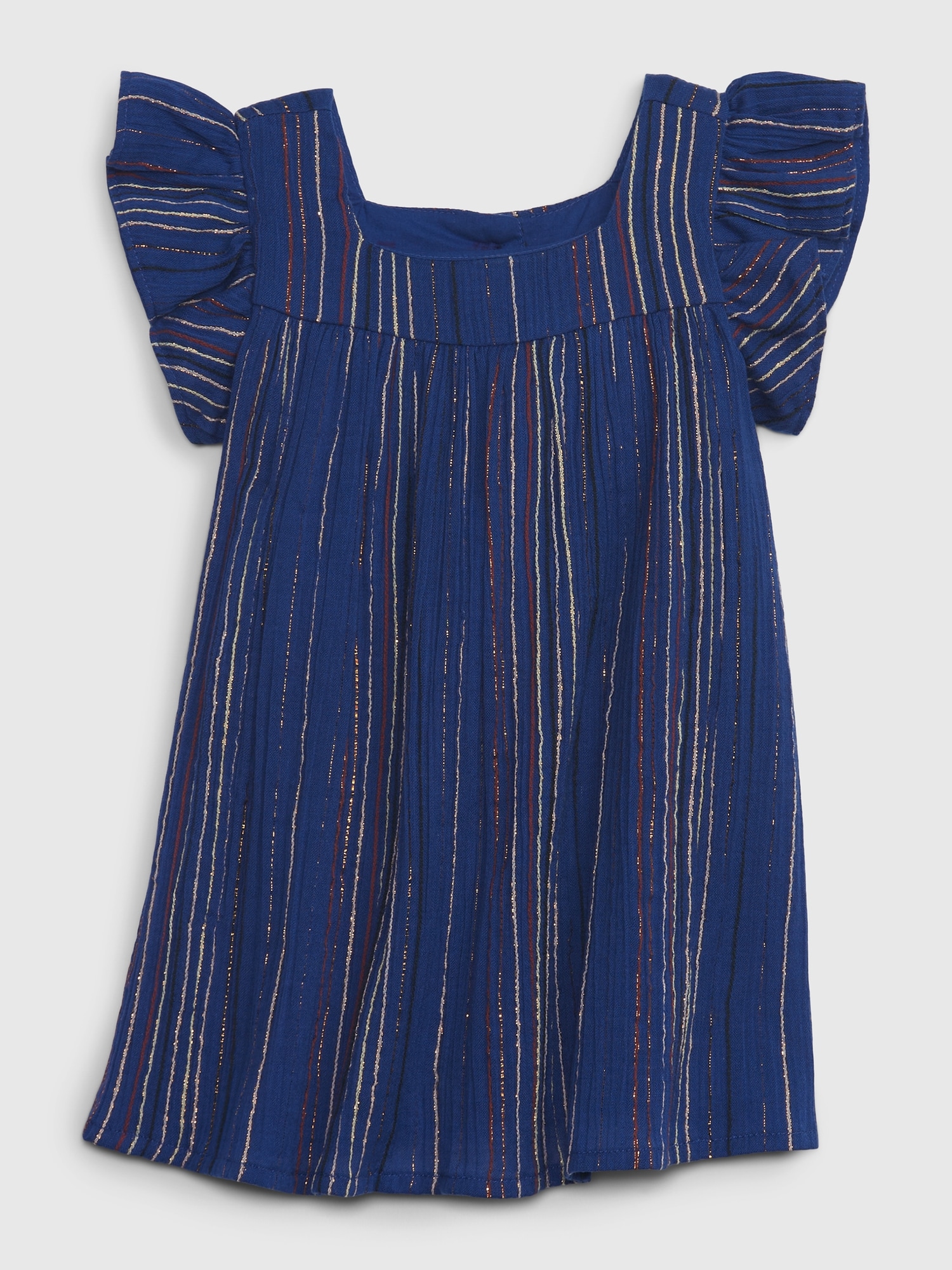 Baby Crinkle Gauze Metallic Stripe Dress