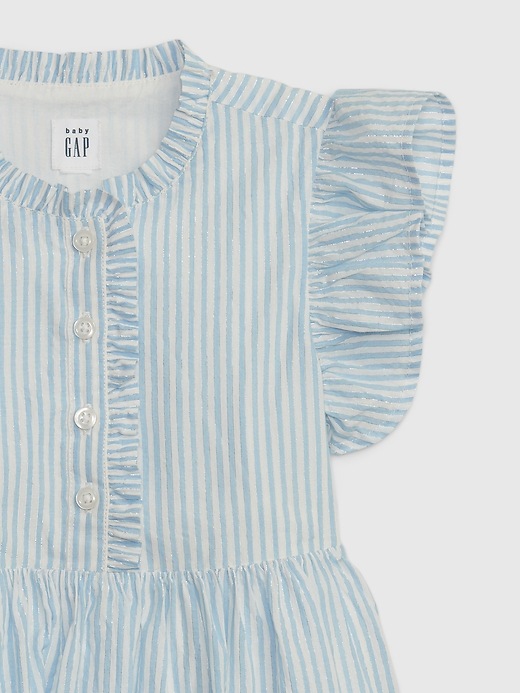 Image number 3 showing, Toddler Metallic Stripe Ruffle Dress