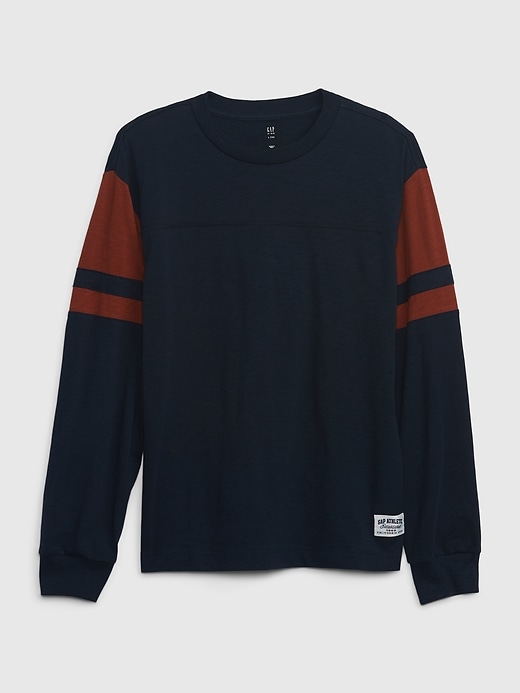 1 of 8 showing, with the color blue of product Kids Raglan T-Shirt