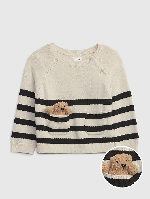 1 of 8 showing, with the color birch beige of product Baby Pocket Sweater