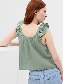 Printed Crinkle-Textured Top | JJill