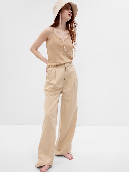 Image number 1 showing, Linen-Blend Sweater Tank Top