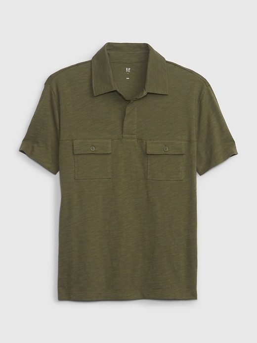 1 of 8 showing, with the color army jacket green of product Kids Cotton Polo Shirt