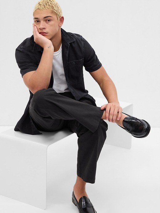 1 of 8 showing, with the color washed black of product Denim Shirt with Washwell