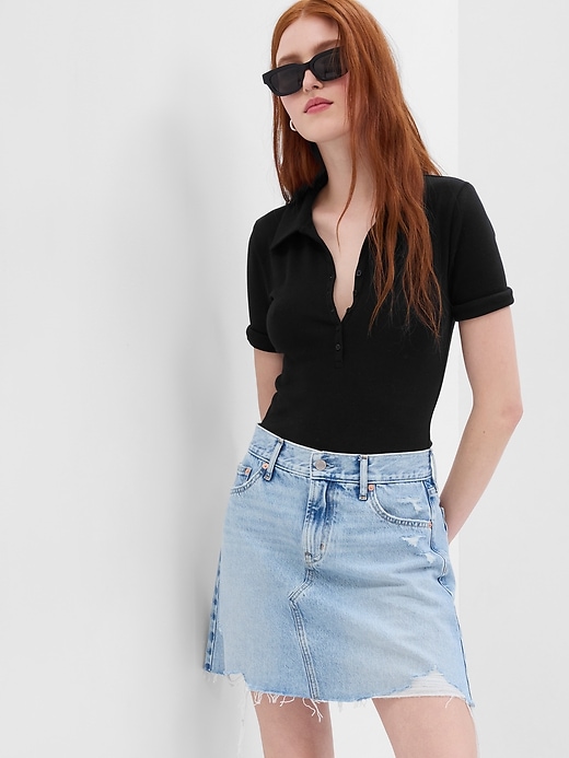 1 of 8 showing, with the color black of product Modern Polo Bodysuit