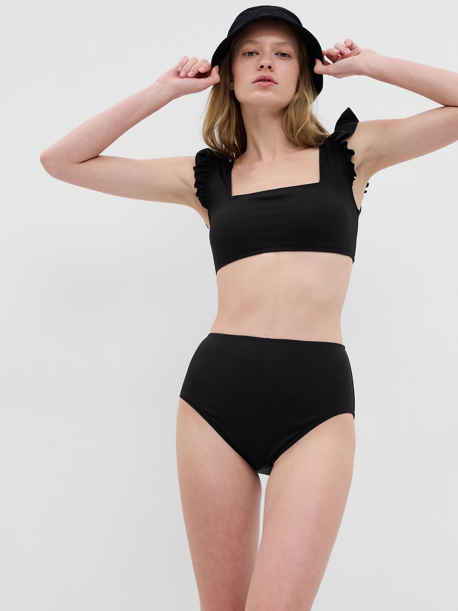 Gap Recycled High Rise Bikini Bottom black. 1