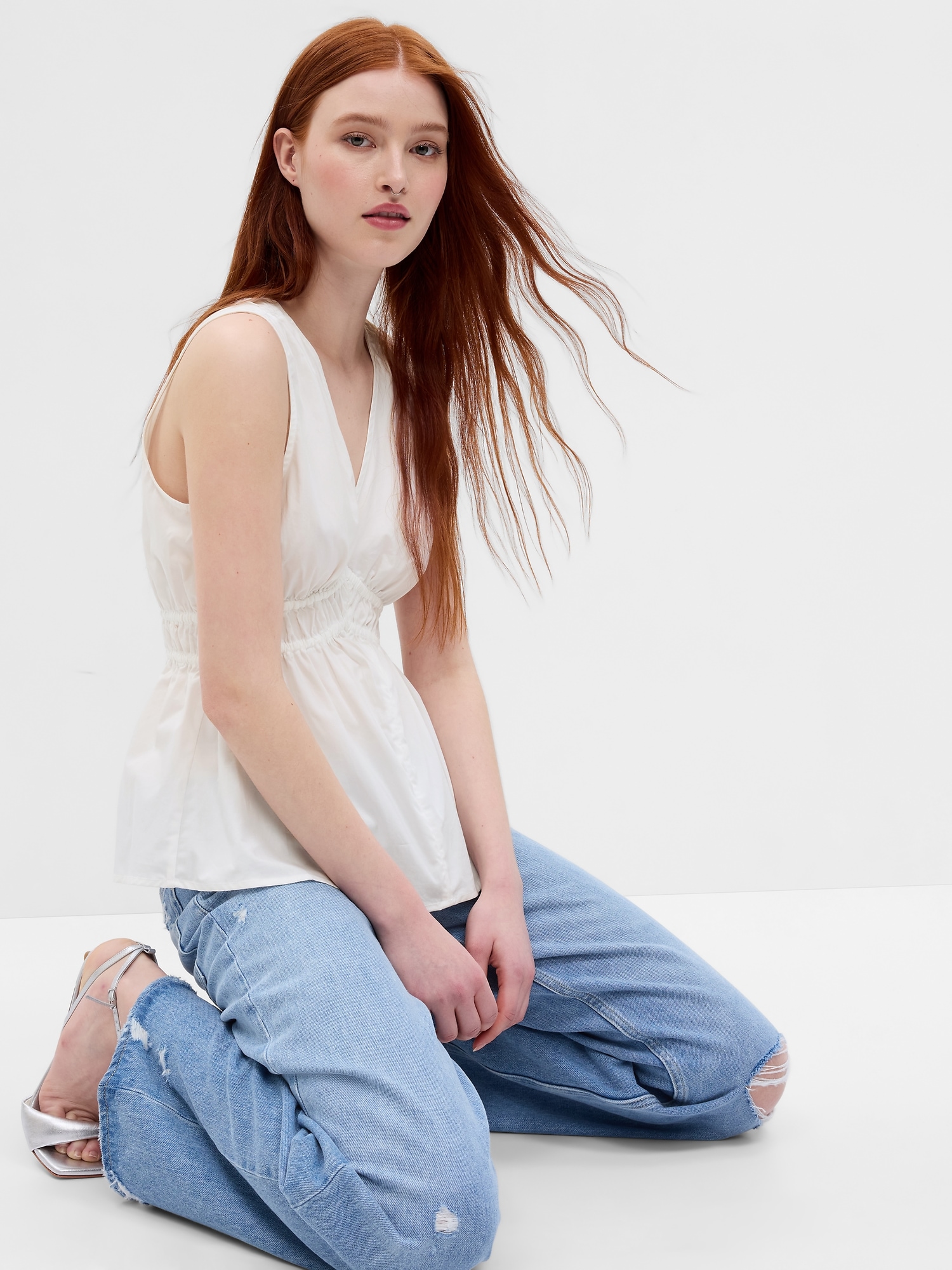 Cinched Waist Tank Top Gap