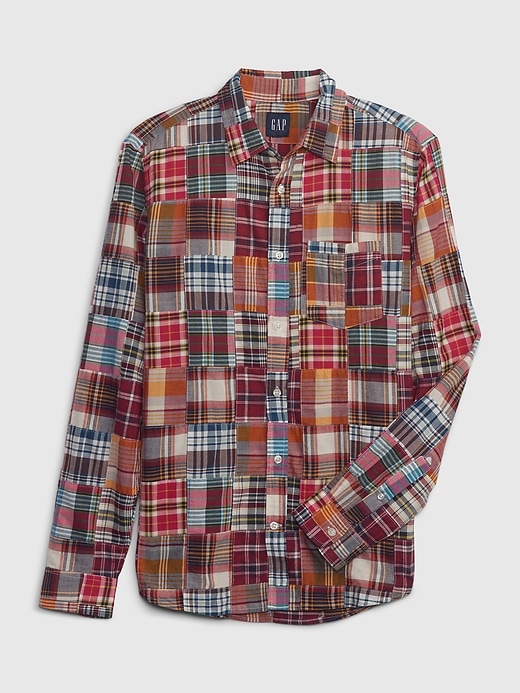 Image number 4 showing, Plaid Patchwork Shirt