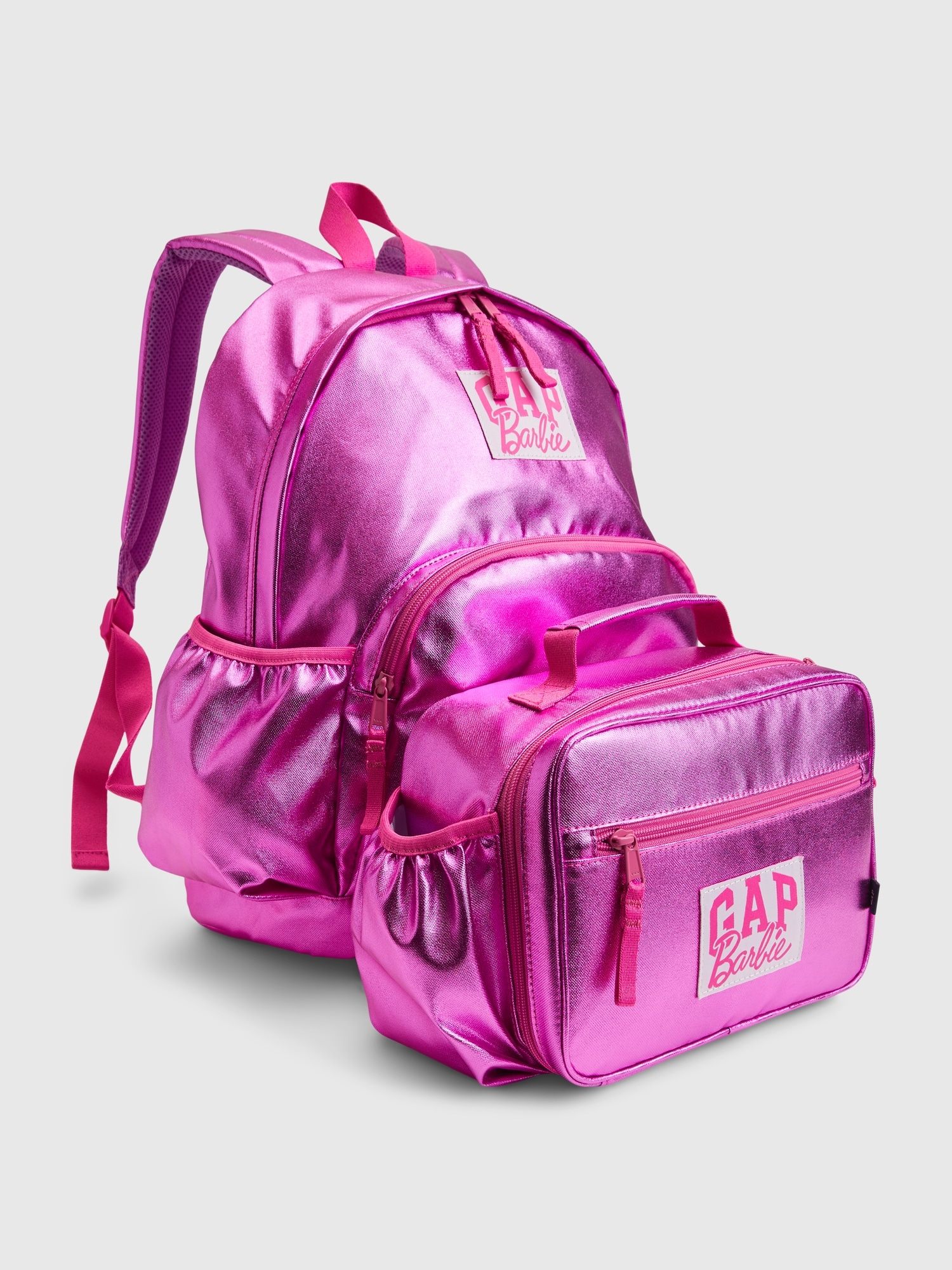 Gap × Barbie™ Kids Recycled Arch Logo Metallic Backpack | Gap