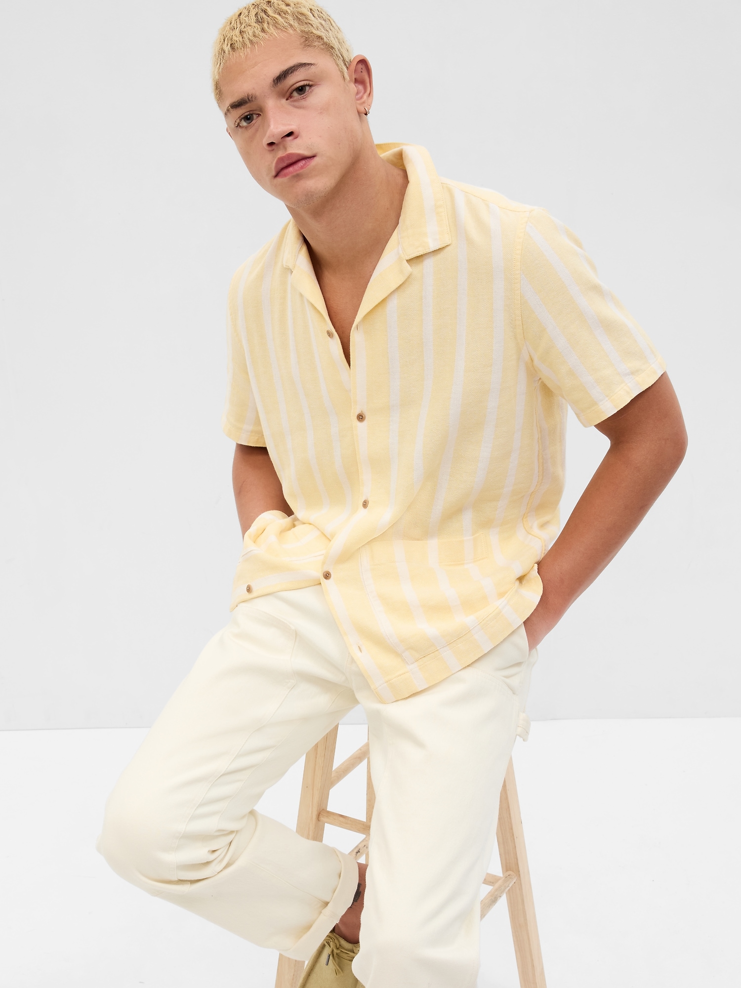 Linen-Cotton Cabana Shirt