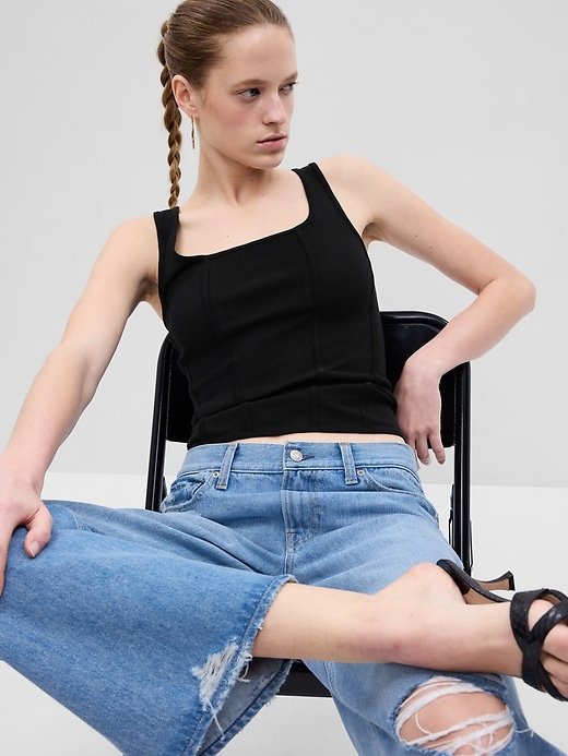 View large product image 1 of 2. Modern Cropped Corset Tank Top