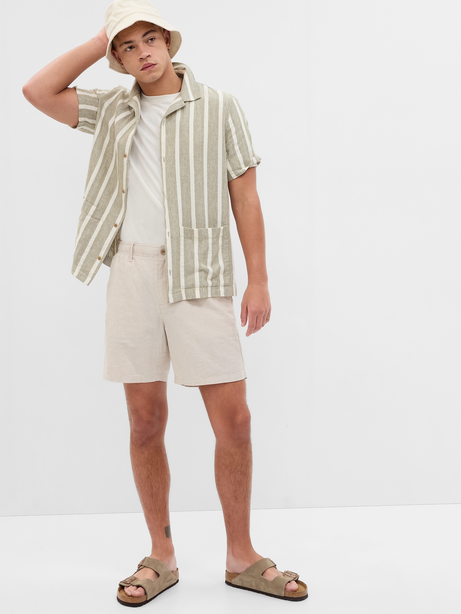 Gap Linen-Cotton Cabana Shirt green. 1