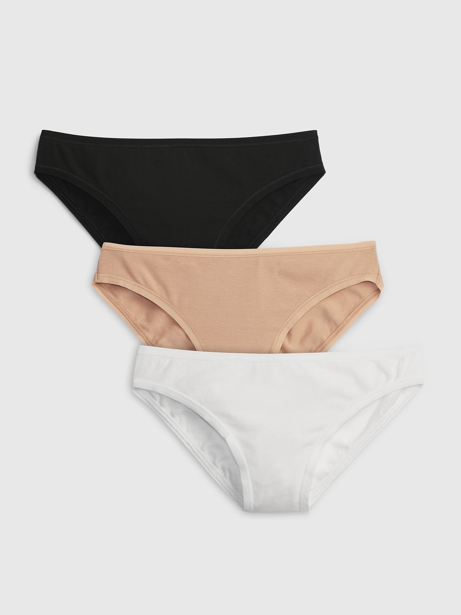 Gap Mid Rise Organic Stretch Cotton Bikini Brief (3-Pack) multi. 1