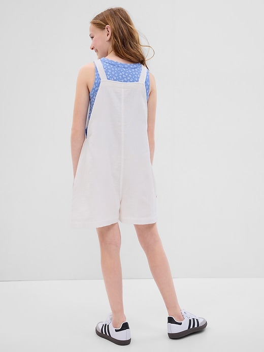 2 of 8 showing, with the color new off white of product Kids Crinkle Gauze Utility Romper
