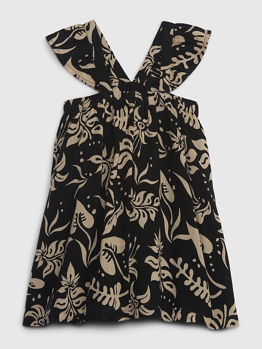 View large product image 2 of 3. Toddler Crinkle Gauze Flutter Halter Dress