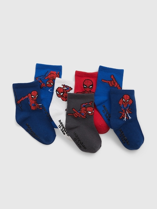 View large product image 1 of 2. babyGap &#124 Marvel Spider-Man Crew Socks (7-Pack)