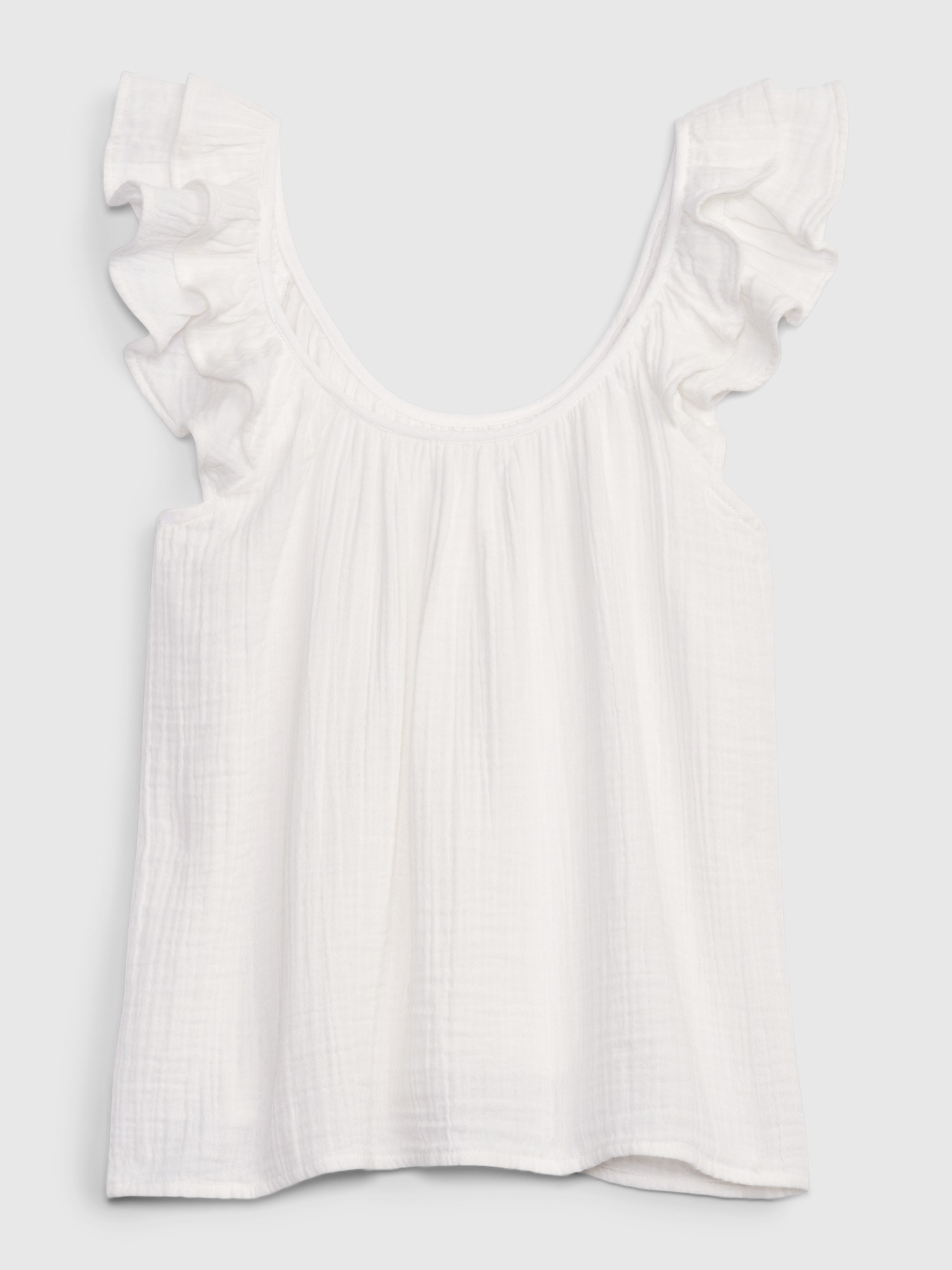 Crinkle Gauze Ruffle Tank Top Gap