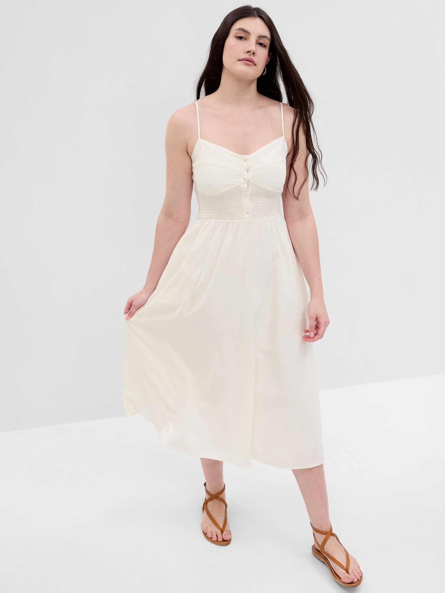Gap white linen dress top