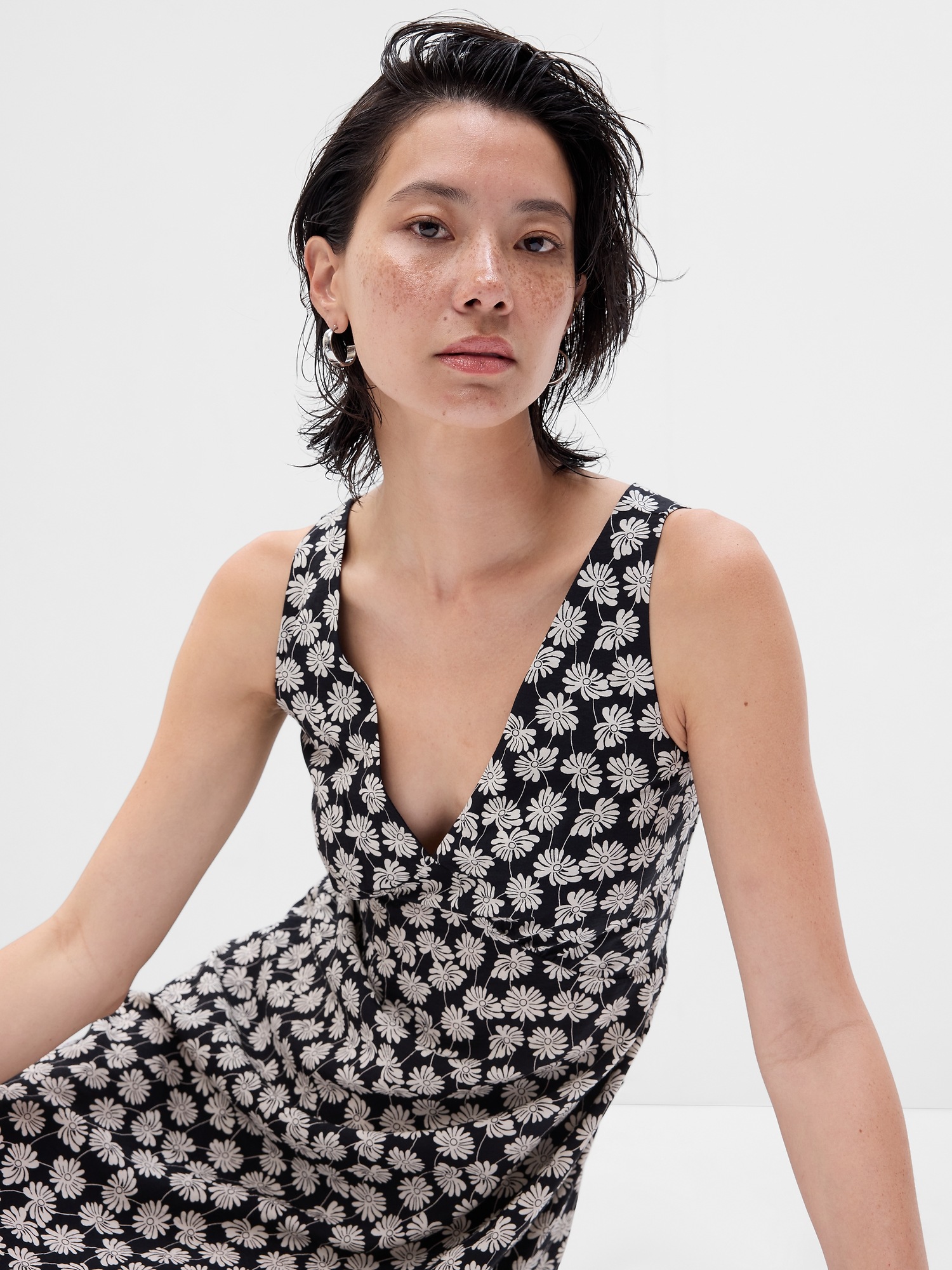 V Neck Mini Dress Gap