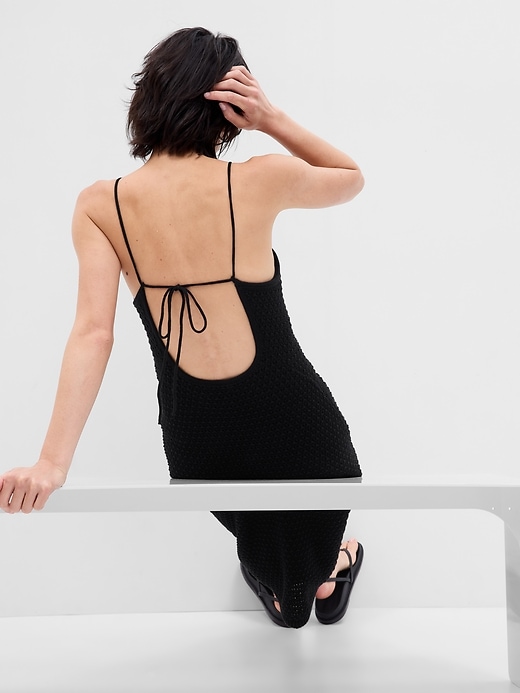 Image number 3 showing, Crochet Strappy Back Midi Dress