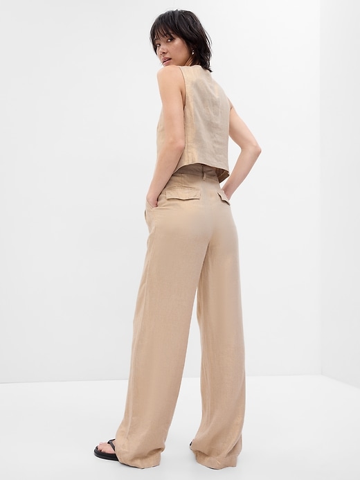 Image number 7 showing, Linen-Cotton Pleated Pants