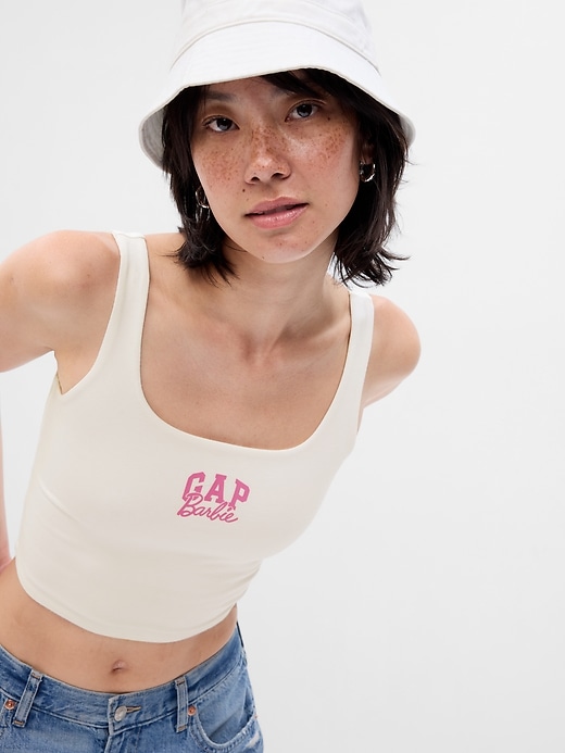 Image number 3 showing, Gap &#215 Barbie&#153 Adult Arch Logo Cropped Tank Top
