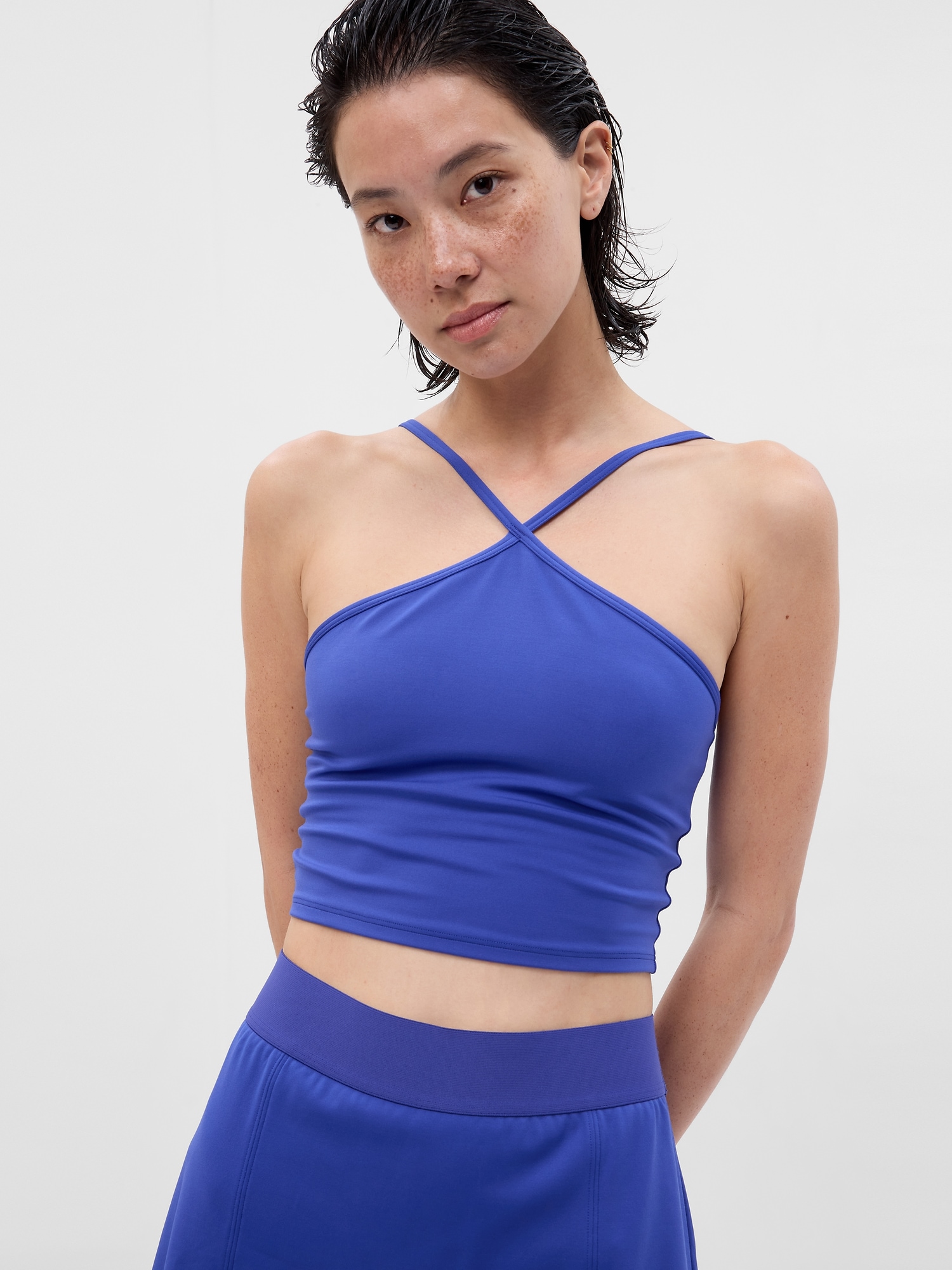 Gap Fit Eclipse Halter Brami In Mosaic Blue