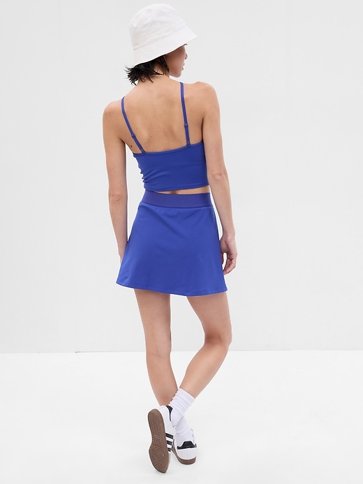 2 of 8 showing, with the color mosaic blue of product Eclipse Split-Front Exercise Skort