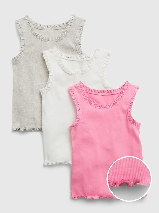 1 of 8 showing, with the color may pink of product Toddler Lace-Trim Tank Top (3-Pack)