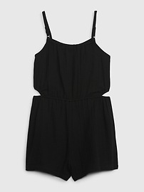 View large product image 4 of 4. Kids Crinkle Gauze Cutout Romper