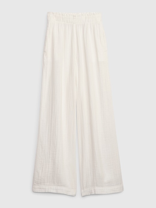 Image number 6 showing, Crinkle Gauze Wide-Leg Pants