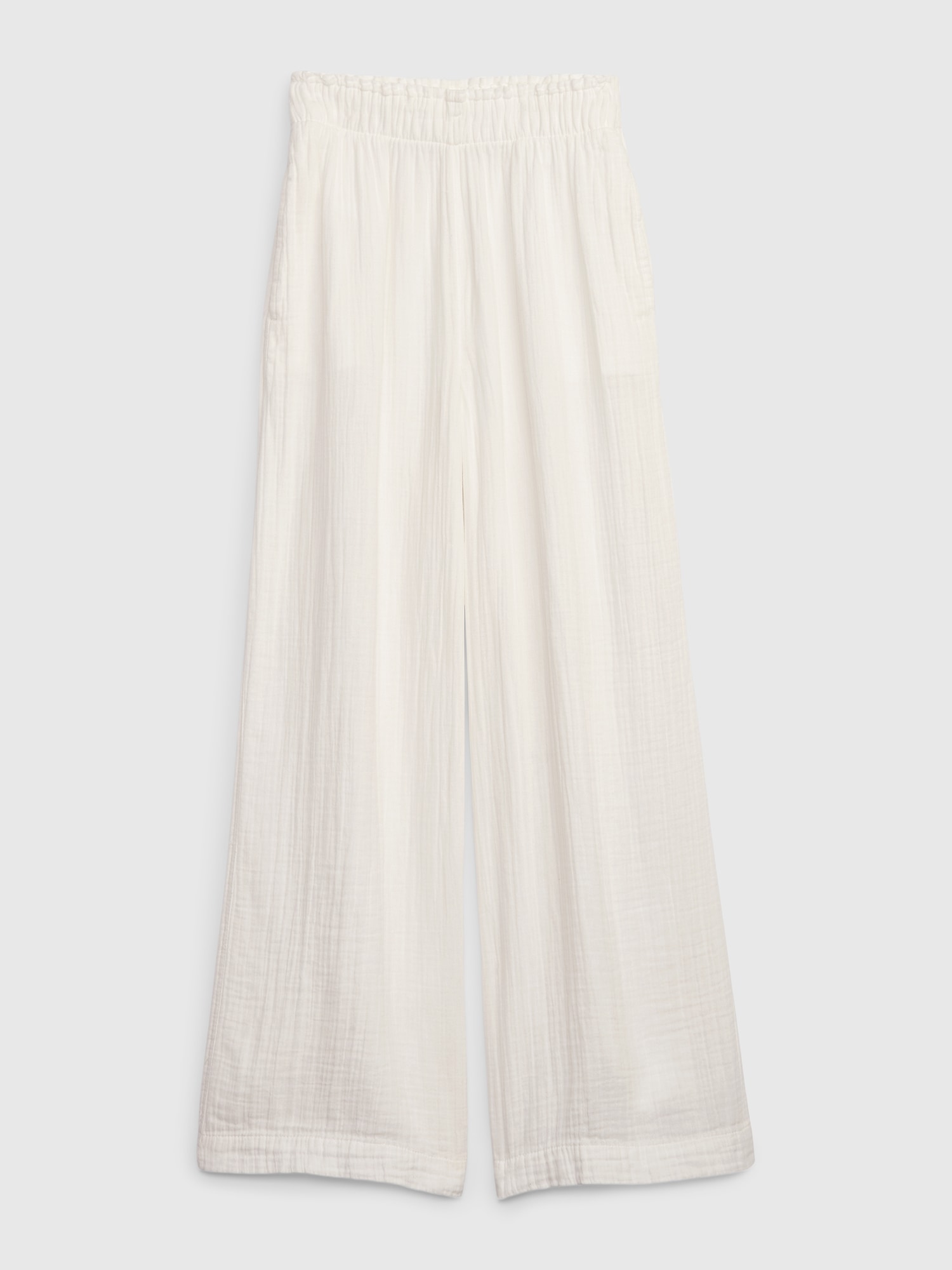 Bedrock of Linen Pleat Crop Camisole White