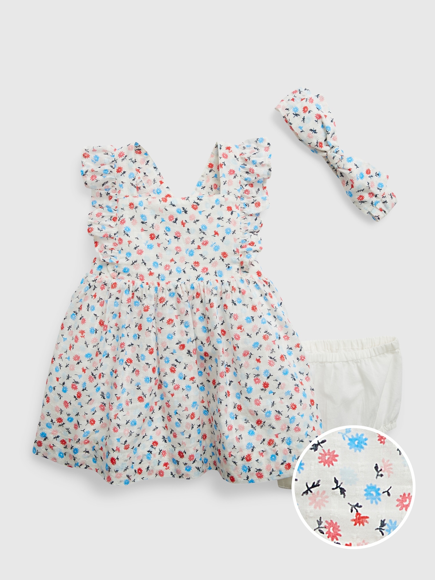 Baby Floral Apron Dress Set Gap