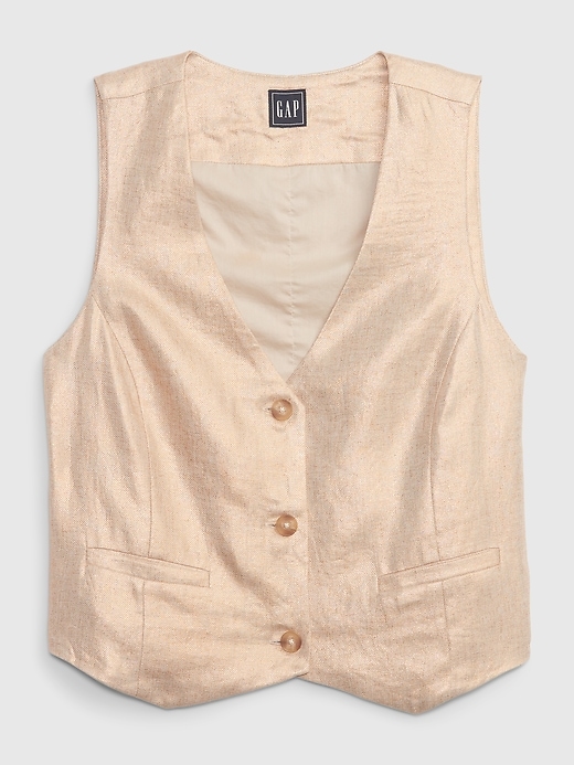 Image number 6 showing, Linen-Cotton Vest