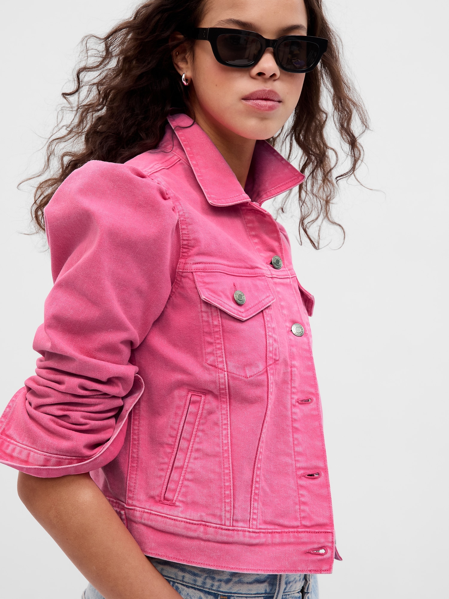 Gap × Barbie™ Adult Puff Sleeve Icon Denim Jacket | Gap