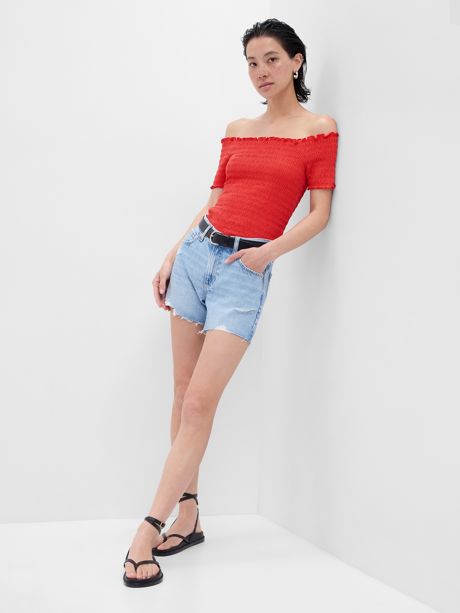 Smocked Off-Shoulder Top | Gap