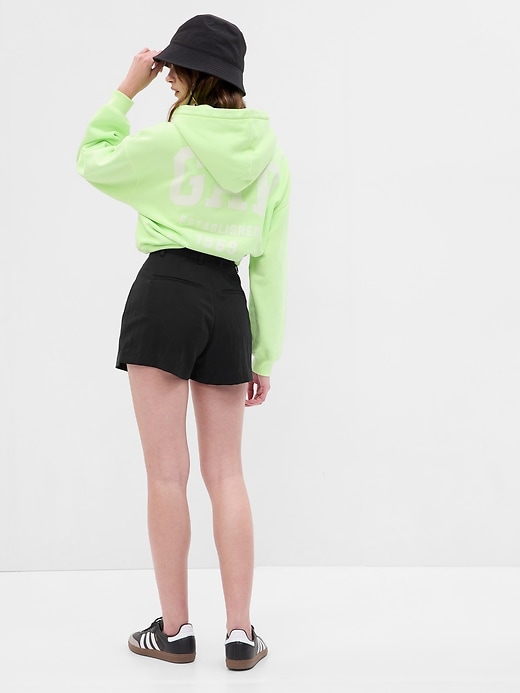 2 of 8 showing, with the color black of product Pleated Shorts