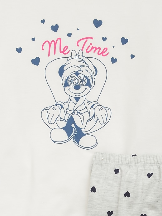 2 of 8 showing, with the color new off white of product GapKids &#124 Disney Recycled Minnie Mouse PJ Set