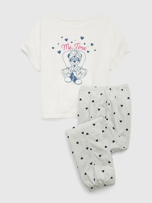 1 of 8 showing, with the color new off white of product GapKids &#124 Disney Recycled Minnie Mouse PJ Set
