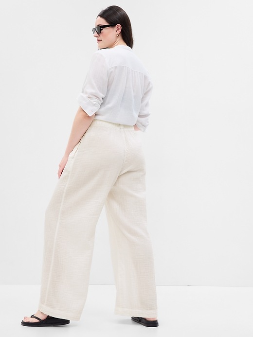 Crinkle Gauze Wide-Leg Pants | Gap