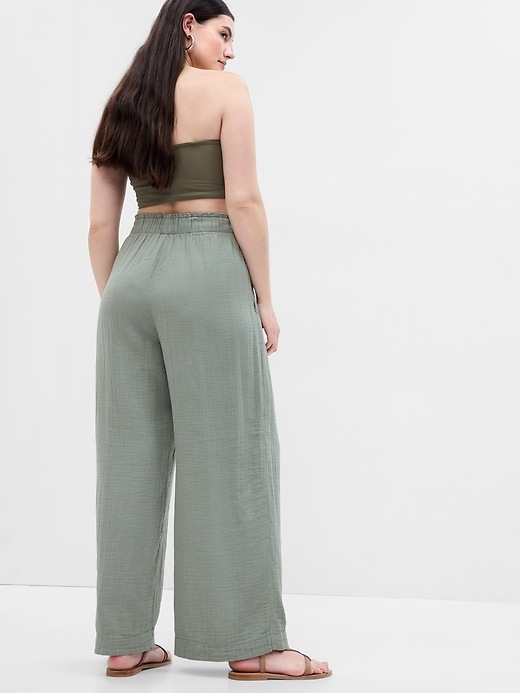 Crinkle Gauze Wide-Leg Pants | Gap