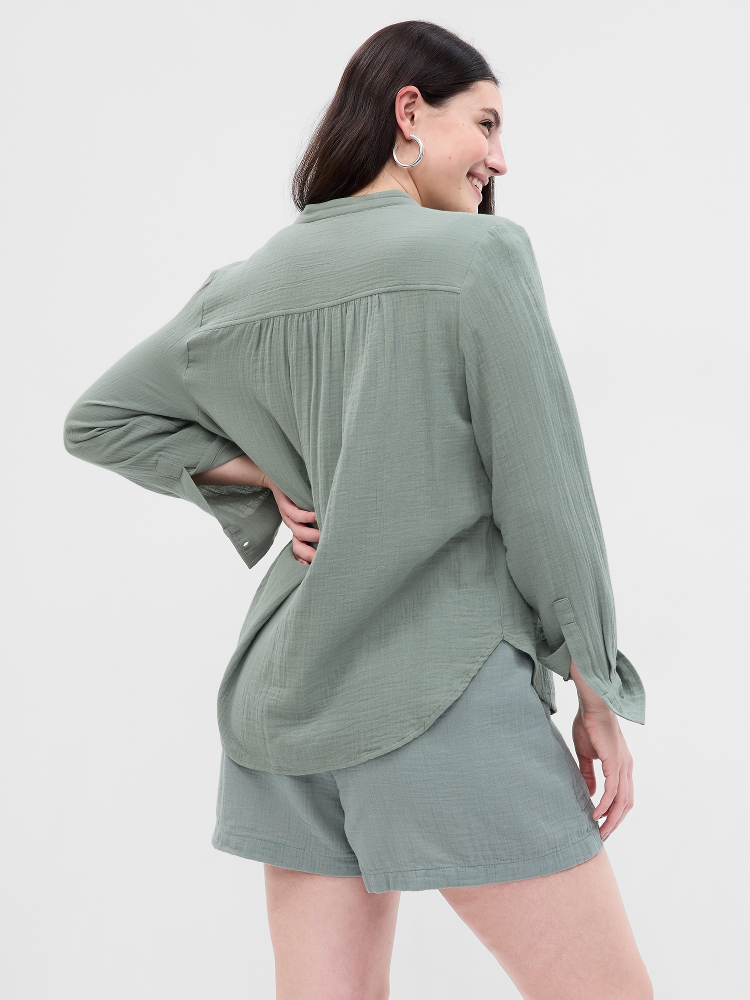 Crinkle Gauze Shirt Gap