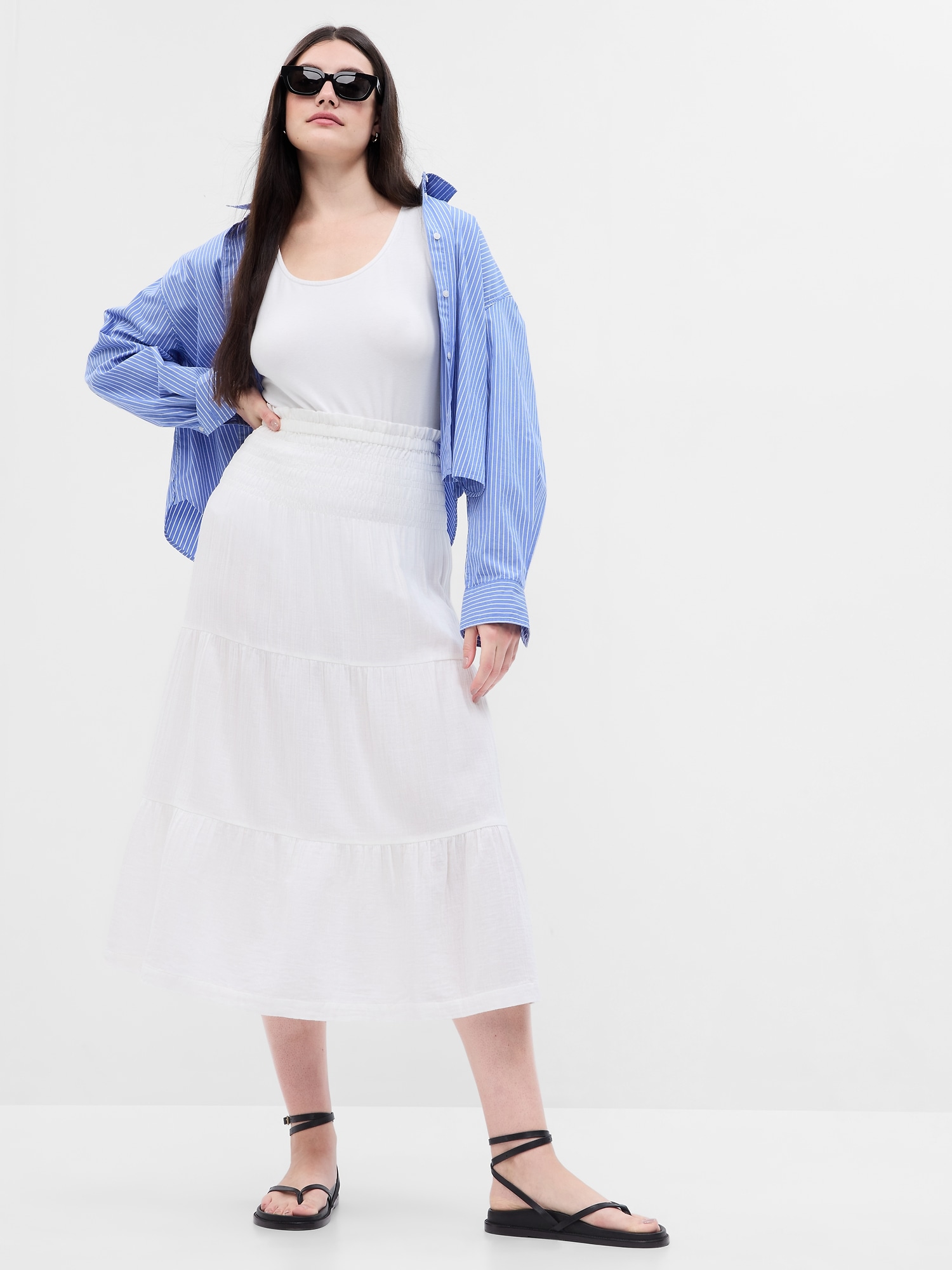 Plus size white skirt clearance gap